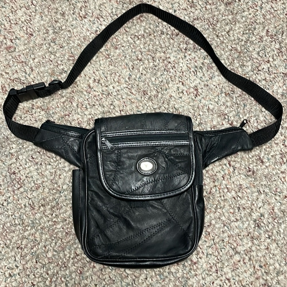 Vintage leather waist purse